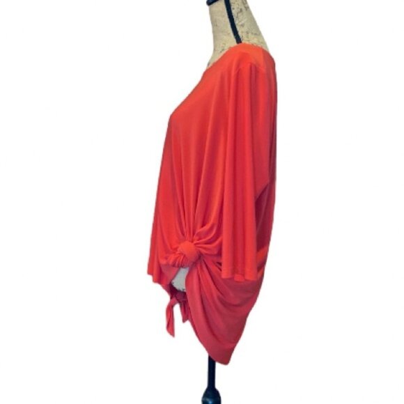 Chalet et cici Asymmetrical Lagenlook Tunic Top Red Large - Picture 4 of 8